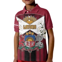 Personalized Latvia Kid Polo Shirt Symbol With Latvians Patterns - Wonder Print Shop