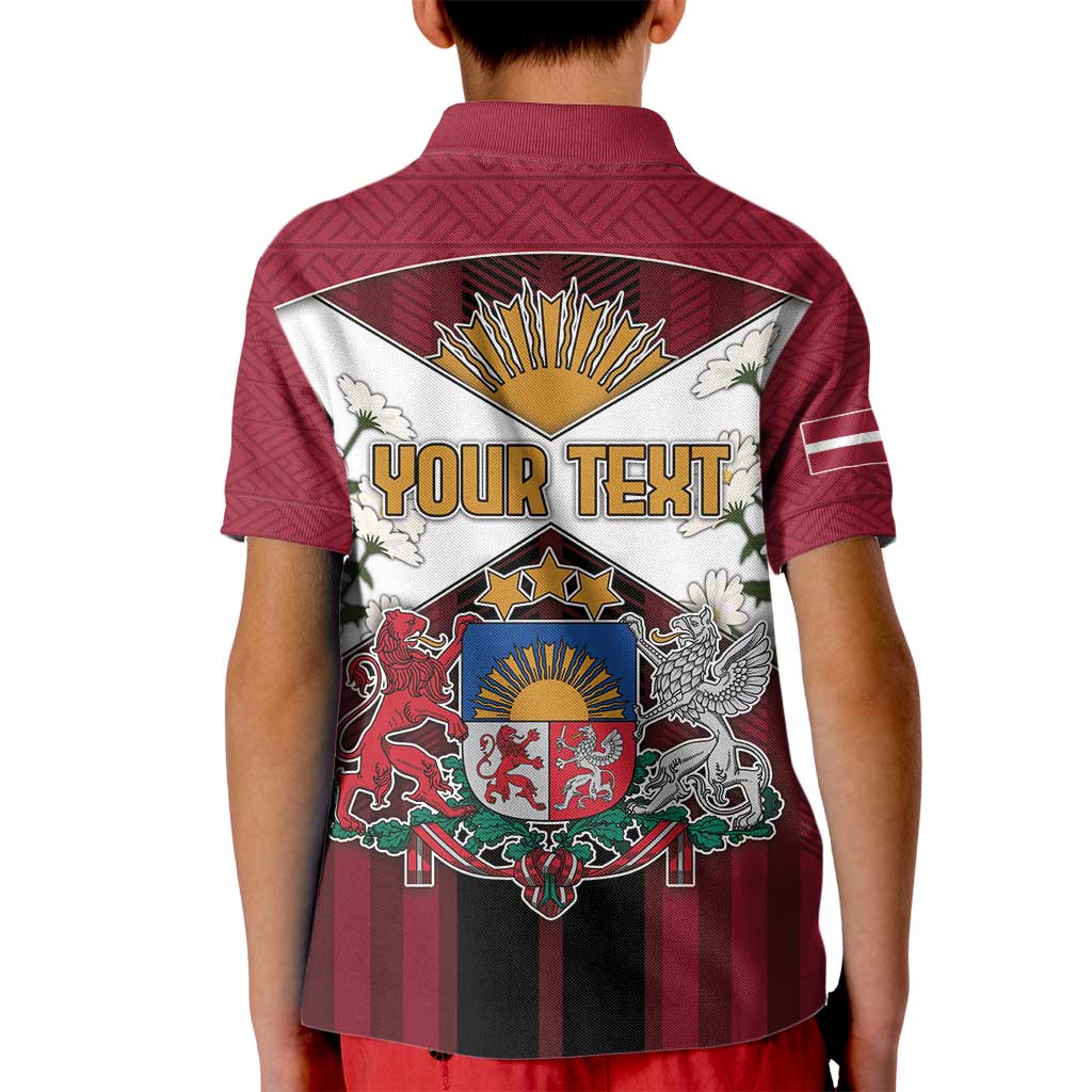 Personalized Latvia Kid Polo Shirt Symbol With Latvians Patterns - Wonder Print Shop