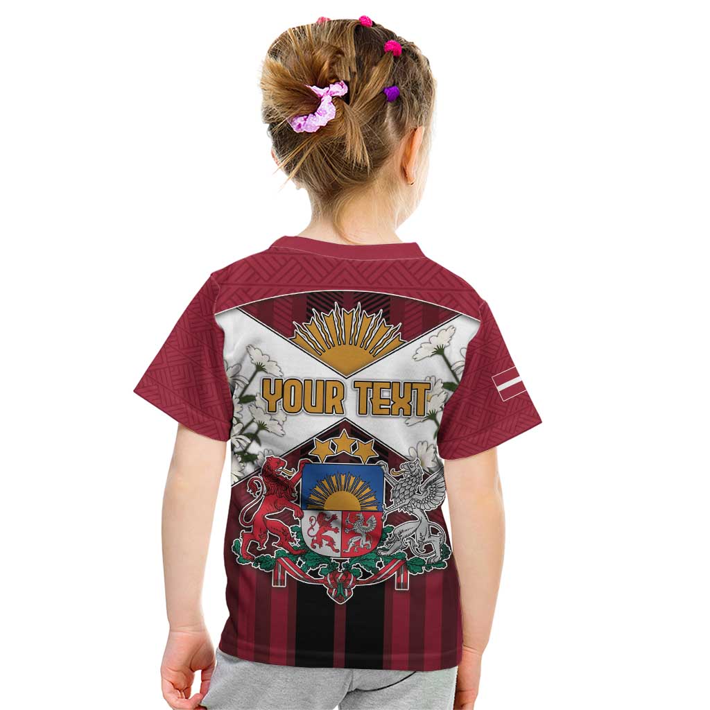 Personalized Latvia Kid T Shirt Symbol With Latvians Patterns - Wonder Print Shop