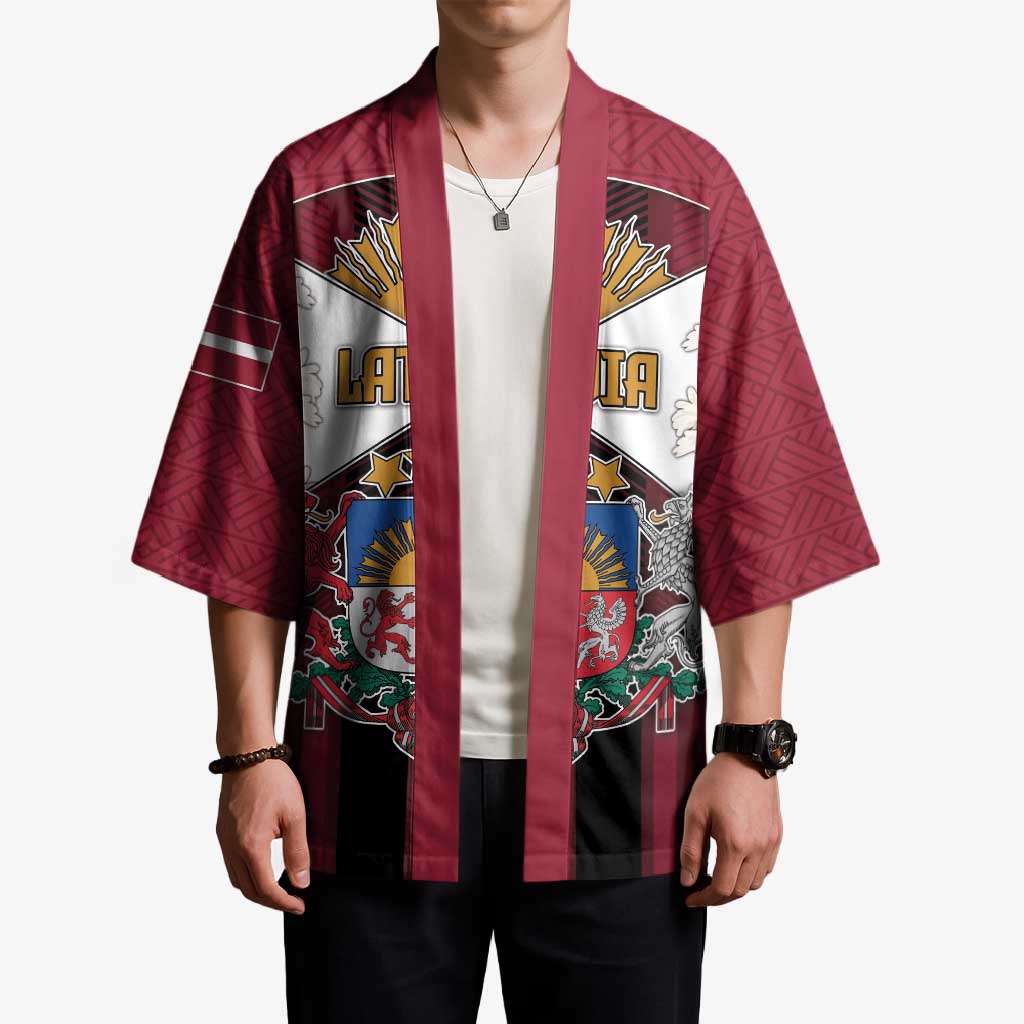 Personalized Latvia Kimono Symbol With Latvians Patterns - Wonder Print Shop