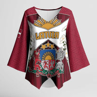 Personalized Latvia Kimono Sleeve Blouse Symbol With Latvians Patterns - Wonder Print Shop