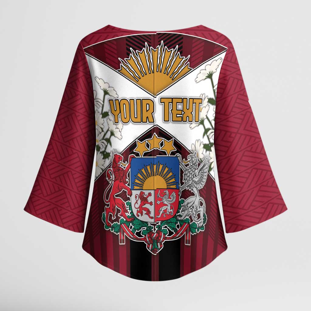 Personalized Latvia Kimono Sleeve Blouse Symbol With Latvians Patterns - Wonder Print Shop