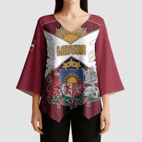 Personalized Latvia Kimono Sleeve Blouse Symbol With Latvians Patterns - Wonder Print Shop