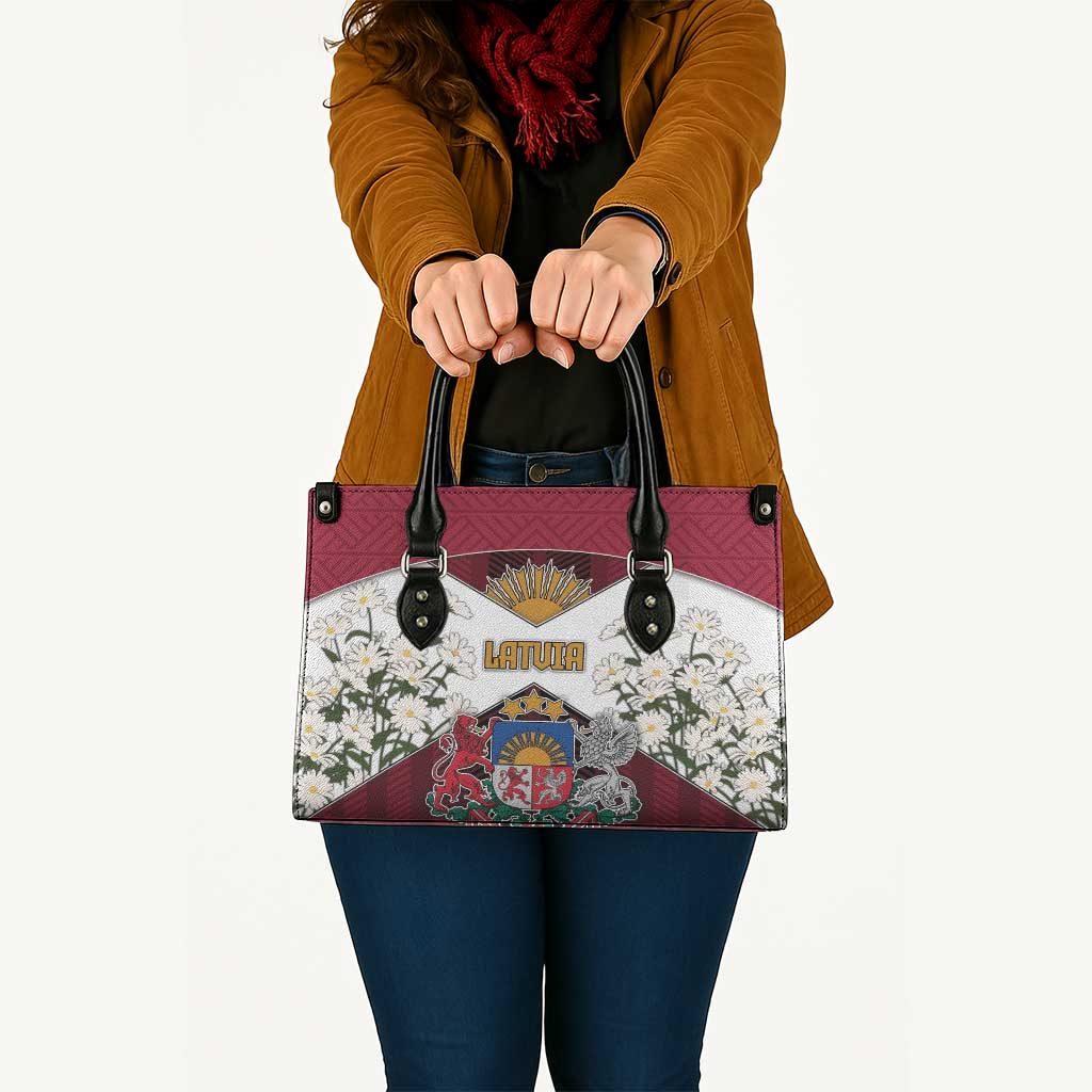 Latvia Leather Bag Symbol With Latvians Patterns - Wonder Print Shop