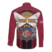 Personalized Latvia Long Sleeve Button Shirt Symbol With Latvians Patterns - Wonder Print Shop