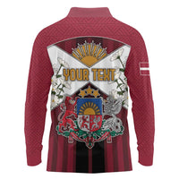 Personalized Latvia Long Sleeve Polo Shirt Symbol With Latvians Patterns - Wonder Print Shop