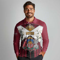 Personalized Latvia Long Sleeve Polo Shirt Symbol With Latvians Patterns - Wonder Print Shop