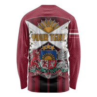 Personalized Latvia Long Sleeve Shirt Symbol With Latvians Patterns - Wonder Print Shop