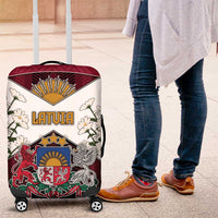 Latvia Luggage Cover Symbol With Latvians Patterns - Wonder Print Shop