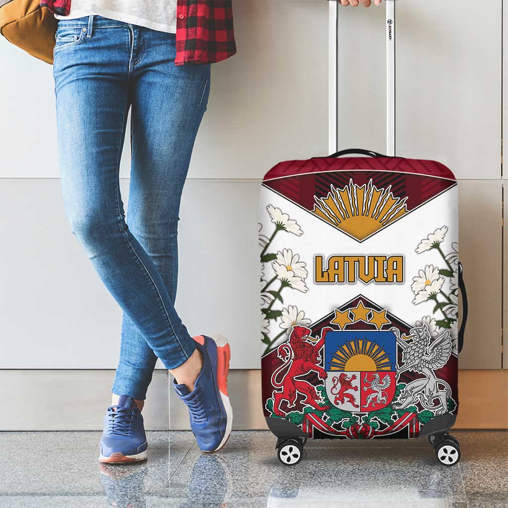Latvia Luggage Cover Symbol With Latvians Patterns - Wonder Print Shop