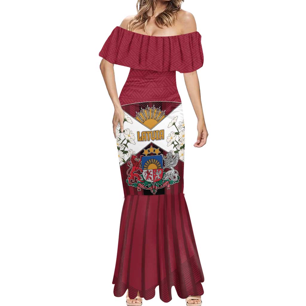 Personalized Latvia Mermaid Dress Symbol With Latvians Patterns - Wonder Print Shop