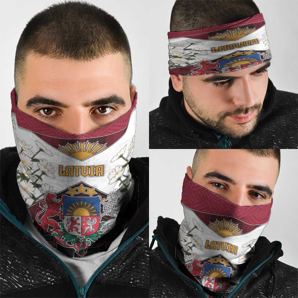 Latvia Neck Gaiter Symbol With Latvians Patterns - Wonder Print Shop