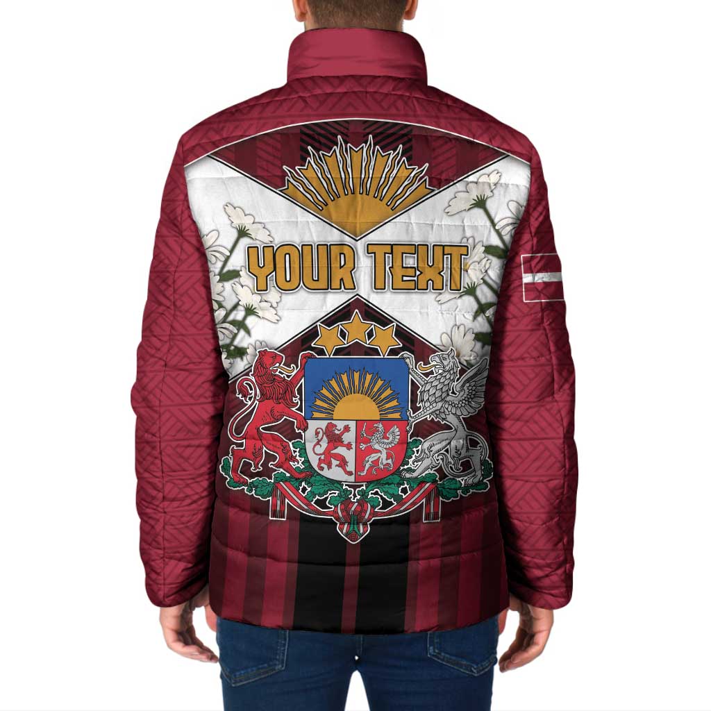 Personalized Latvia Padded Jacket Symbol With Latvians Patterns - Wonder Print Shop