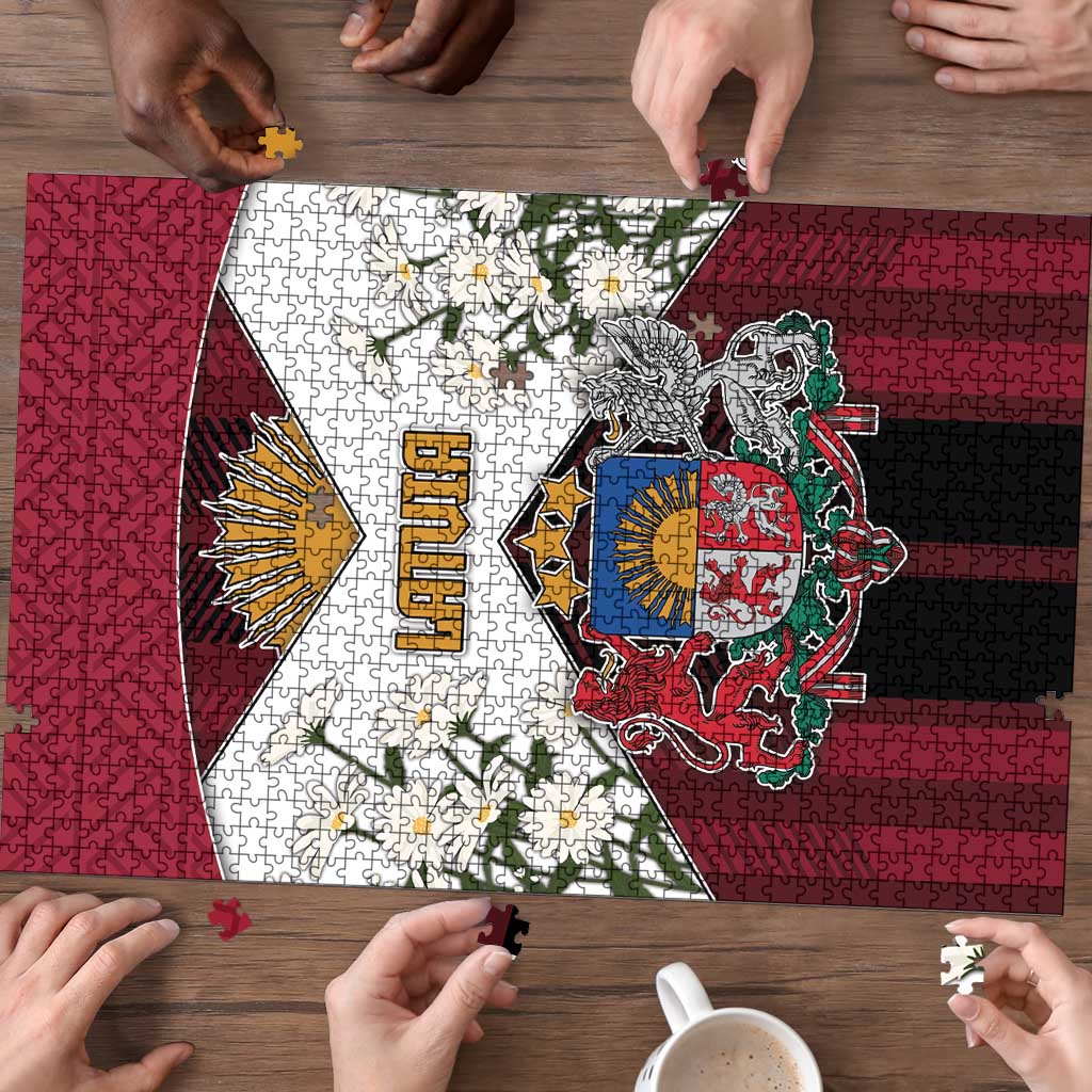 Latvia Puzzle Symbol With Latvians Patterns - Wonder Print Shop