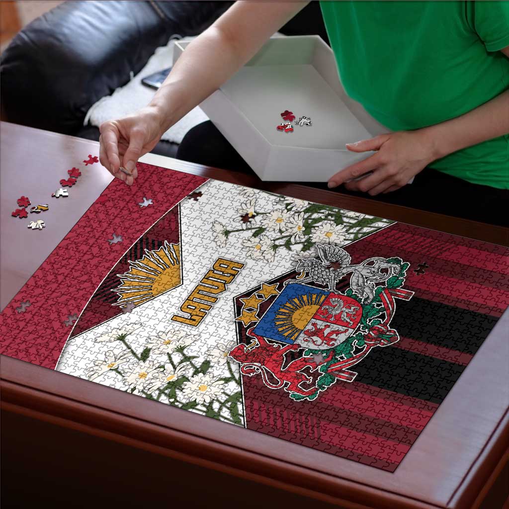 Latvia Puzzle Symbol With Latvians Patterns - Wonder Print Shop