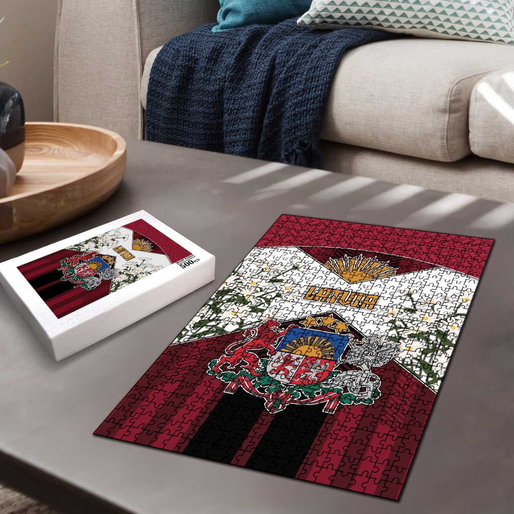 Latvia Puzzle Symbol With Latvians Patterns - Wonder Print Shop