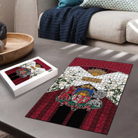 Latvia Puzzle Symbol With Latvians Patterns - Wonder Print Shop