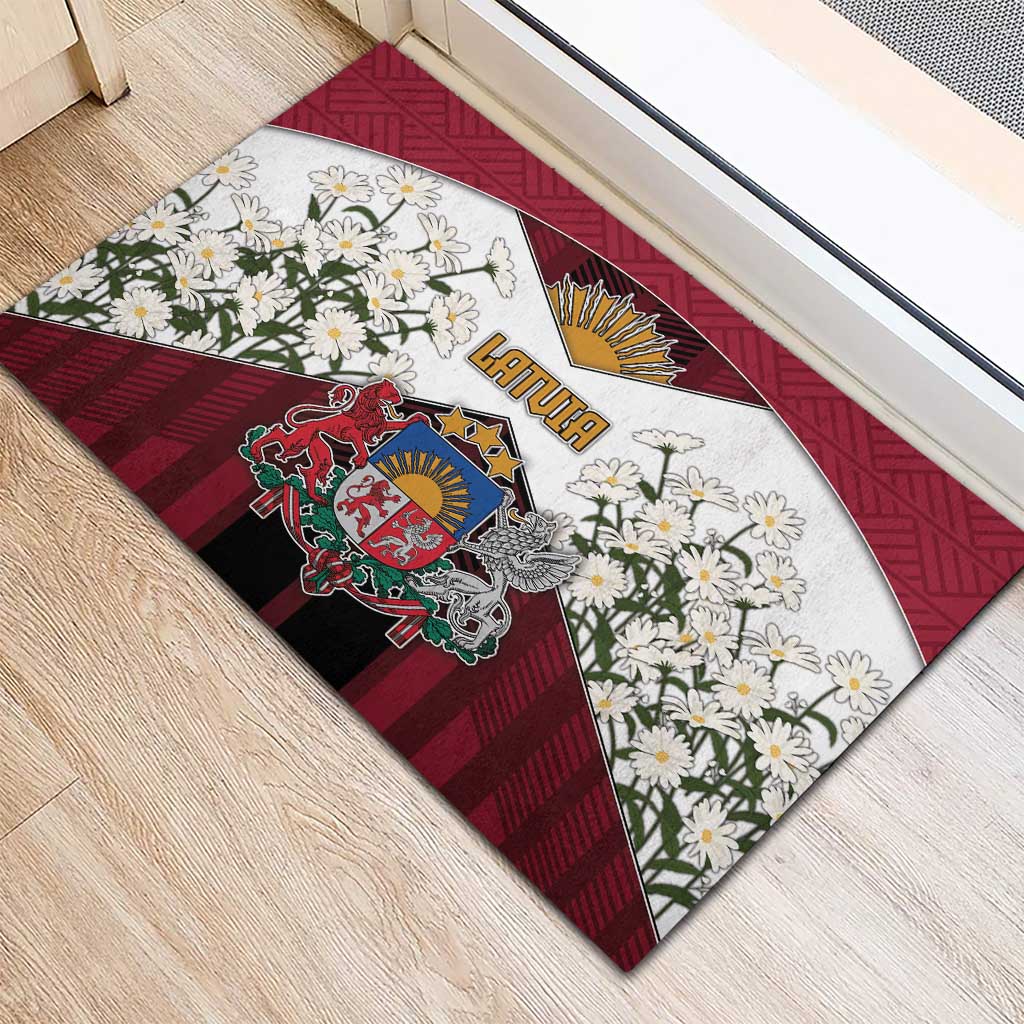 Latvia Rubber Doormat Symbol With Latvians Patterns - Wonder Print Shop