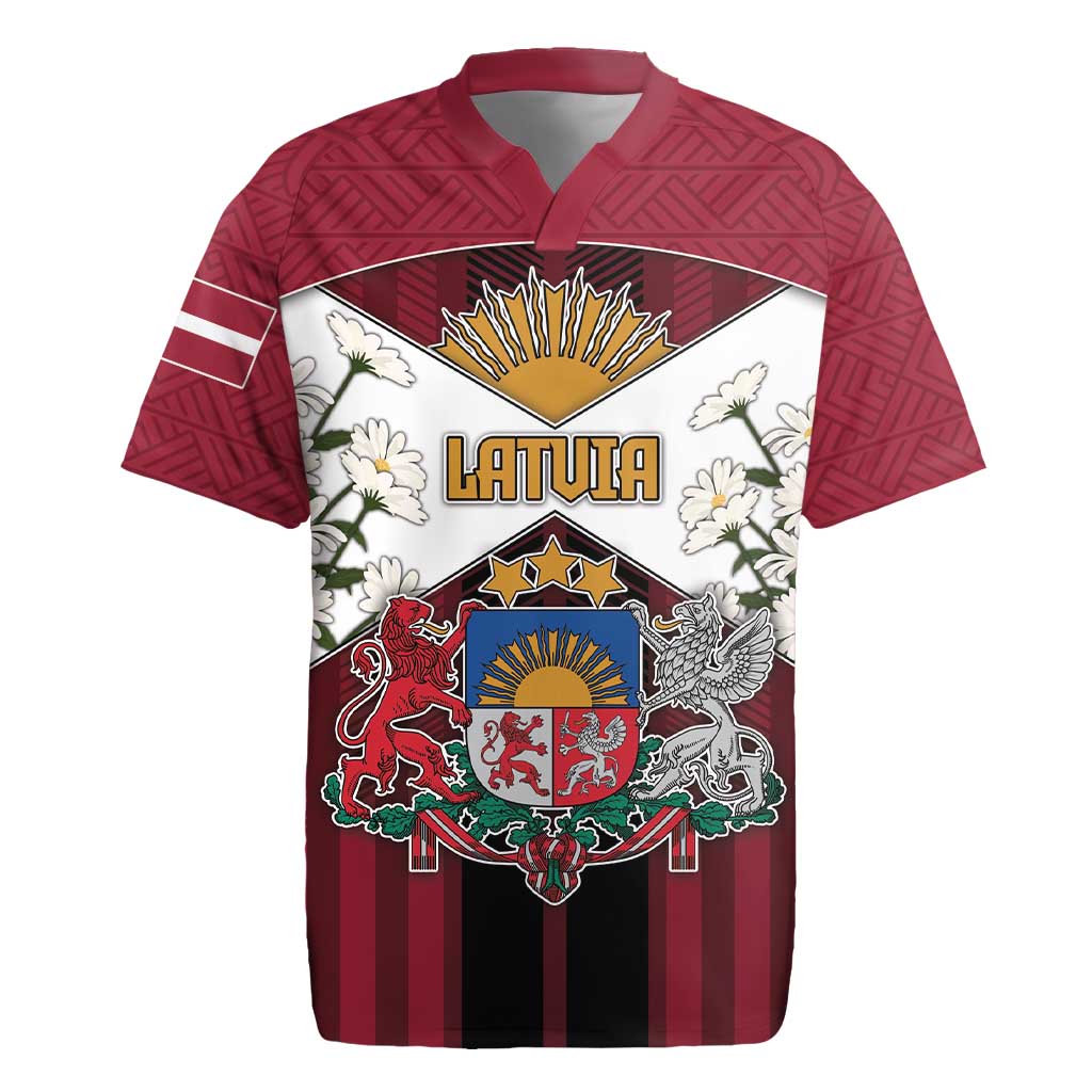Personalized Latvia Rugby Jersey Symbol With Latvians Patterns - Wonder Print Shop