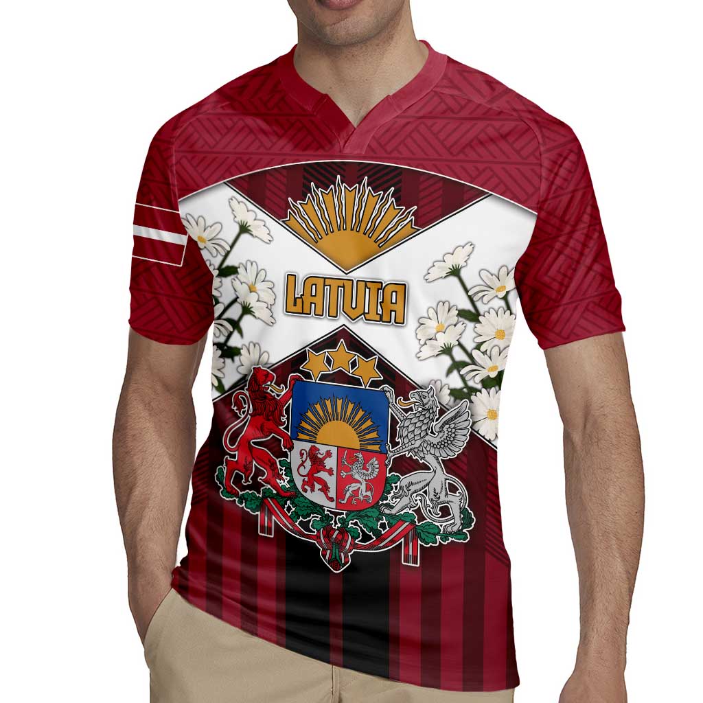 Personalized Latvia Rugby Jersey Symbol With Latvians Patterns - Wonder Print Shop