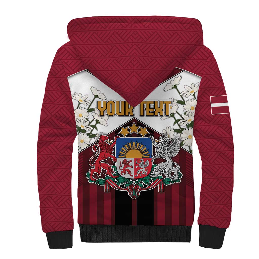 Personalized Latvia Sherpa Hoodie Symbol With Latvians Patterns - Wonder Print Shop