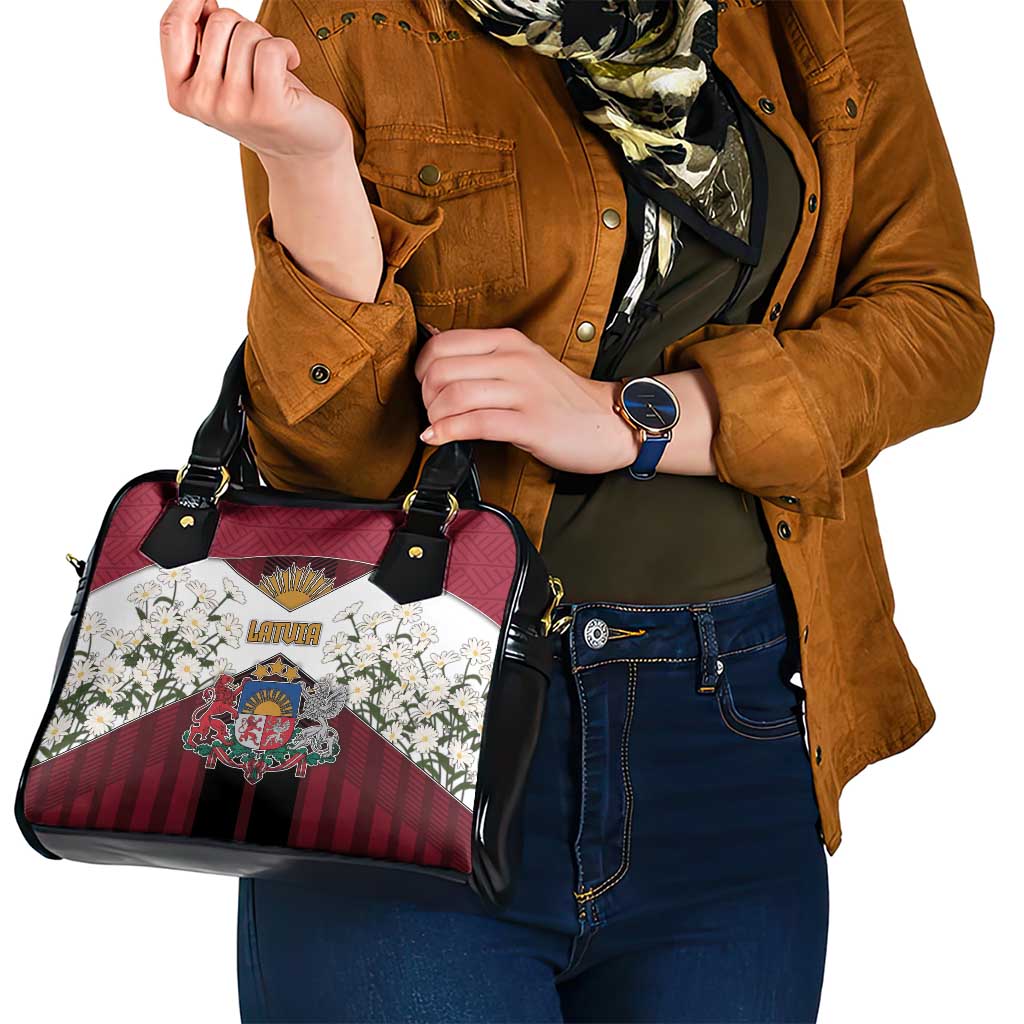 Latvia Shoulder Handbag Symbol With Latvians Patterns - Wonder Print Shop