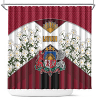 Latvia Shower Curtain Symbol With Latvians Patterns - Wonder Print Shop