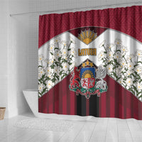 Latvia Shower Curtain Symbol With Latvians Patterns - Wonder Print Shop