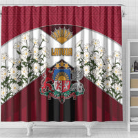 Latvia Shower Curtain Symbol With Latvians Patterns - Wonder Print Shop