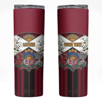 Personalized Latvia Skinny Tumbler Symbol With Latvians Patterns - Wonder Print Shop