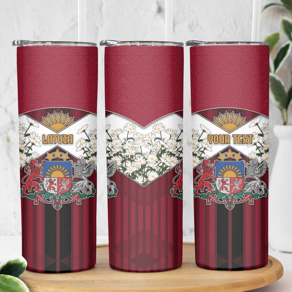 Personalized Latvia Skinny Tumbler Symbol With Latvians Patterns - Wonder Print Shop