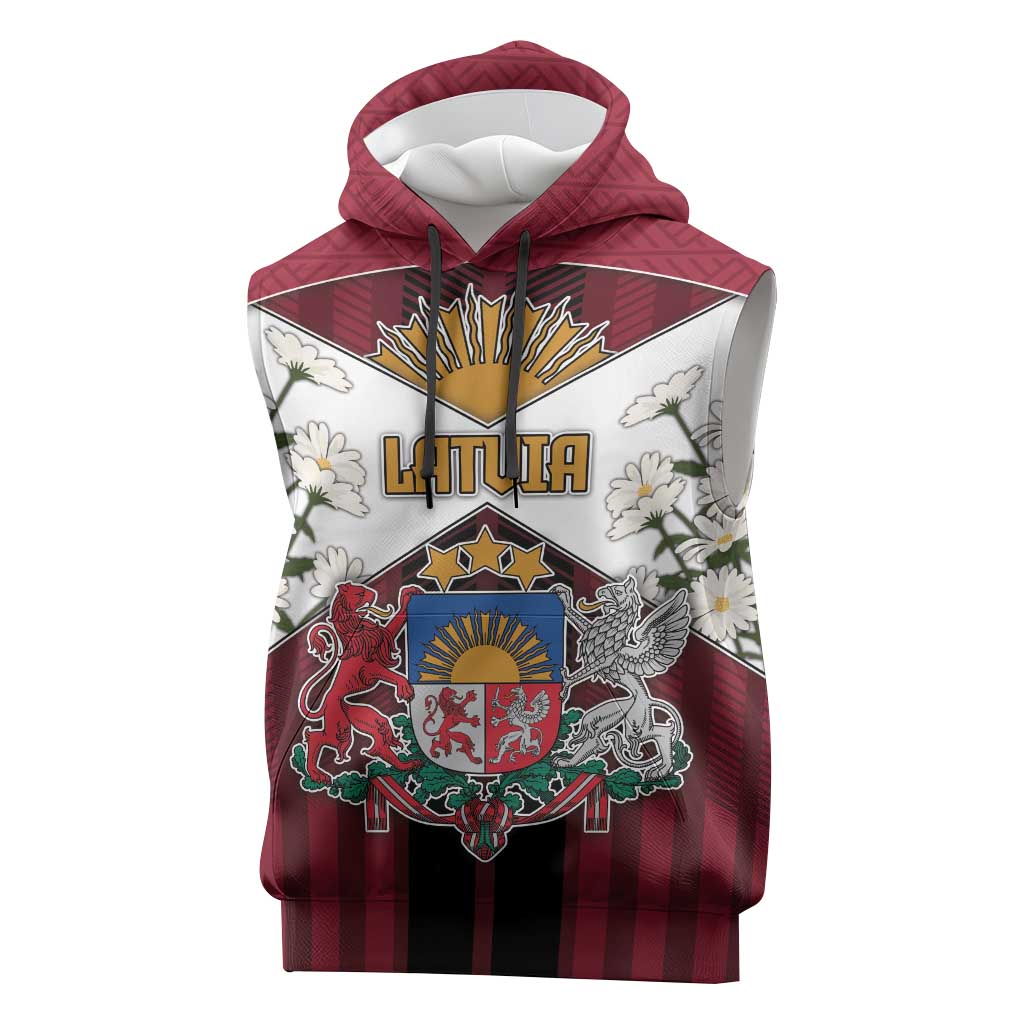 Personalized Latvia Sleeveless Hoodie Symbol With Latvians Patterns - Wonder Print Shop