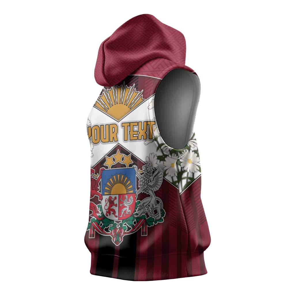 Personalized Latvia Sleeveless Hoodie Symbol With Latvians Patterns - Wonder Print Shop