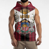 Personalized Latvia Sleeveless Hoodie Symbol With Latvians Patterns - Wonder Print Shop