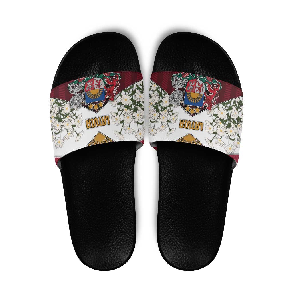 Latvia Slide Sandals Symbol With Latvians Patterns - Wonder Print Shop