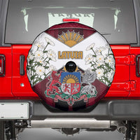 Latvia Spare Tire Cover Symbol With Latvians Patterns - Wonder Print Shop