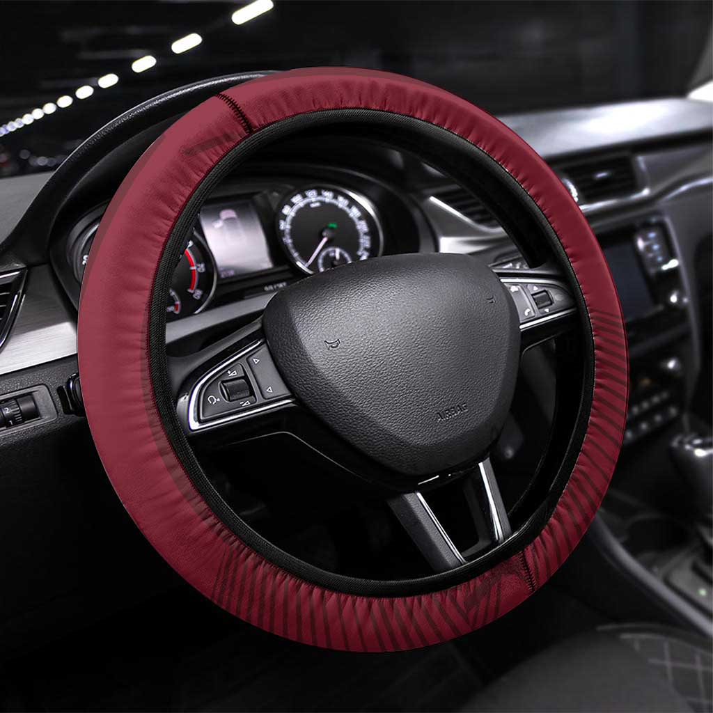 Latvia Steering Wheel Cover Symbol With Latvians Patterns - Wonder Print Shop