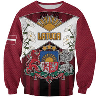 Personalized Latvia Sweatshirt Symbol With Latvians Patterns - Wonder Print Shop