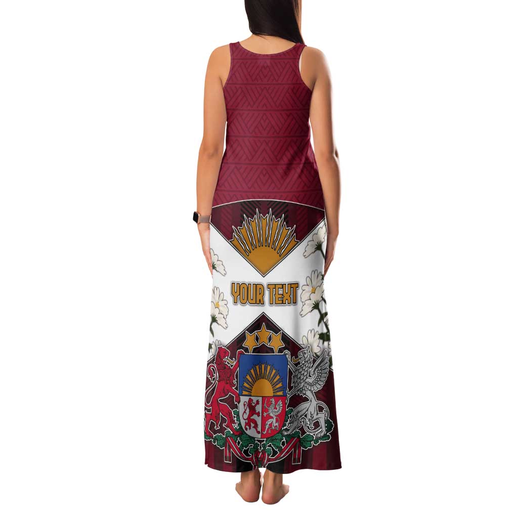 Personalized Latvia Tank Maxi Dress Symbol With Latvians Patterns - Wonder Print Shop