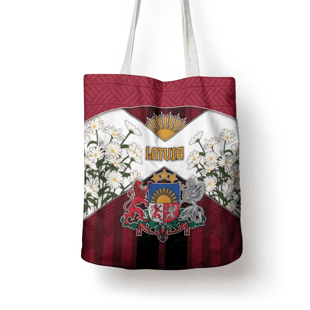 Latvia Tote Bag Symbol With Latvians Patterns - Wonder Print Shop