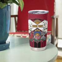 Personalized Latvia Tumbler Cup Symbol With Latvians Patterns - Wonder Print Shop