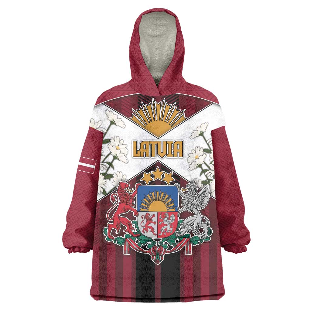 Personalized Latvia Wearable Blanket Hoodie Symbol With Latvians Patterns - Wonder Print Shop