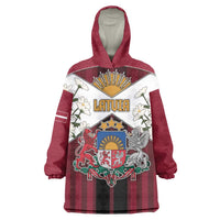 Personalized Latvia Wearable Blanket Hoodie Symbol With Latvians Patterns - Wonder Print Shop