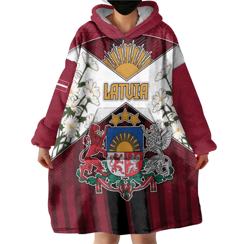 Personalized Latvia Wearable Blanket Hoodie Symbol With Latvians Patterns - Wonder Print Shop