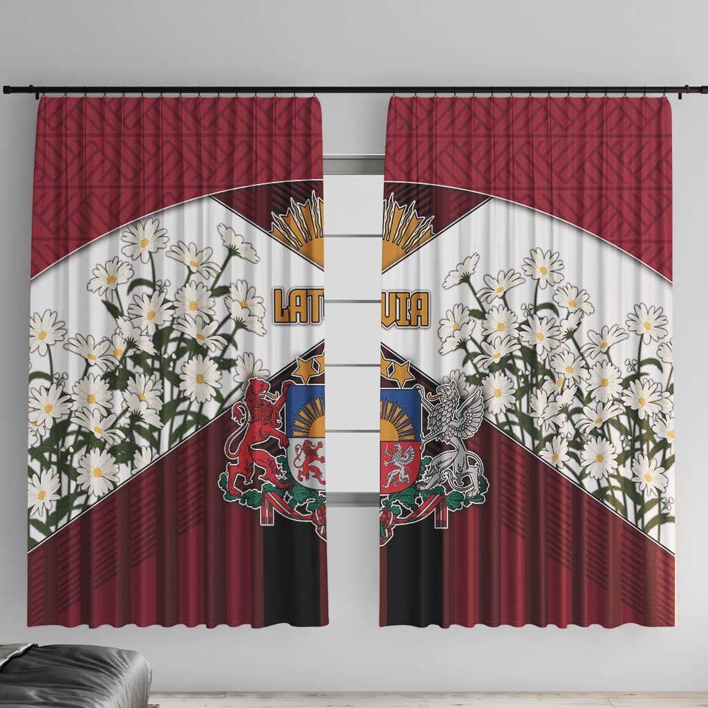 Latvia Window Curtain Symbol With Latvians Patterns - Wonder Print Shop