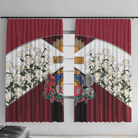 Latvia Window Curtain Symbol With Latvians Patterns - Wonder Print Shop