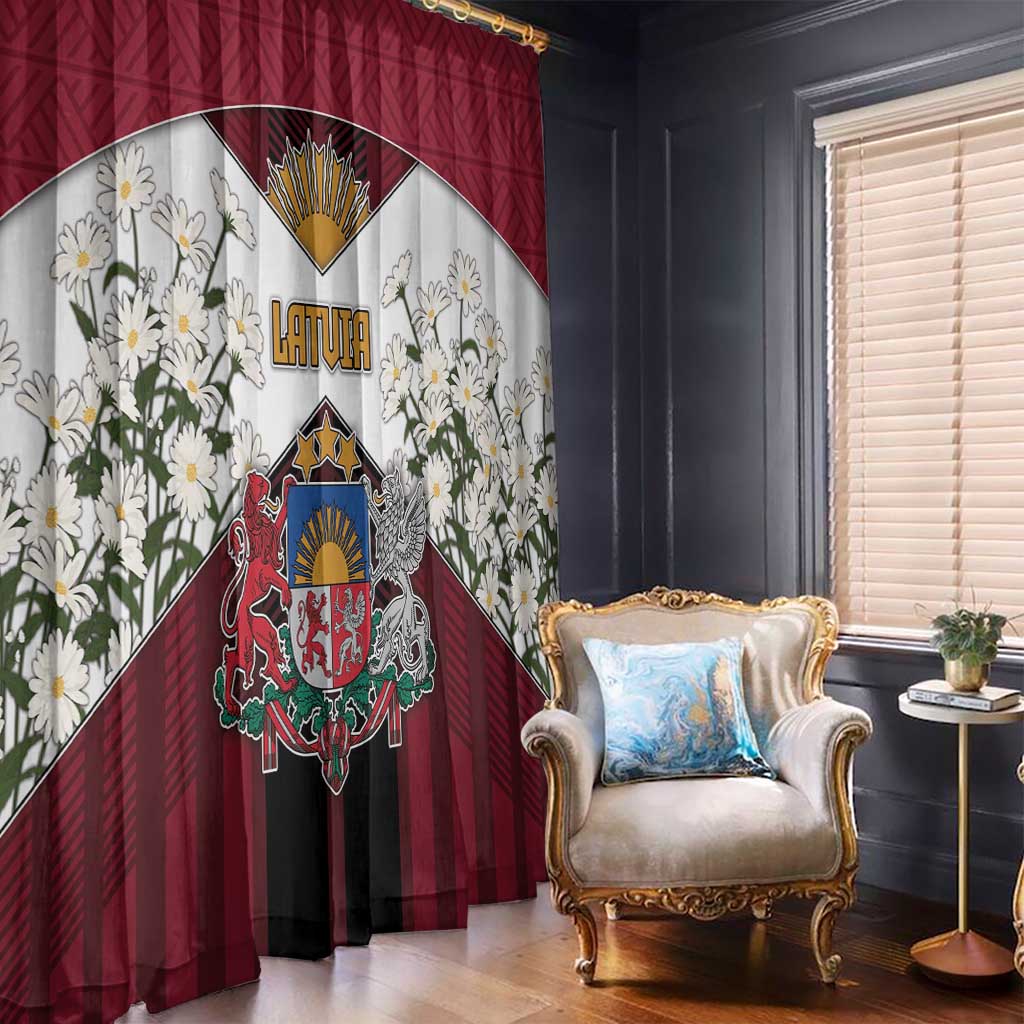 Latvia Window Curtain Symbol With Latvians Patterns - Wonder Print Shop