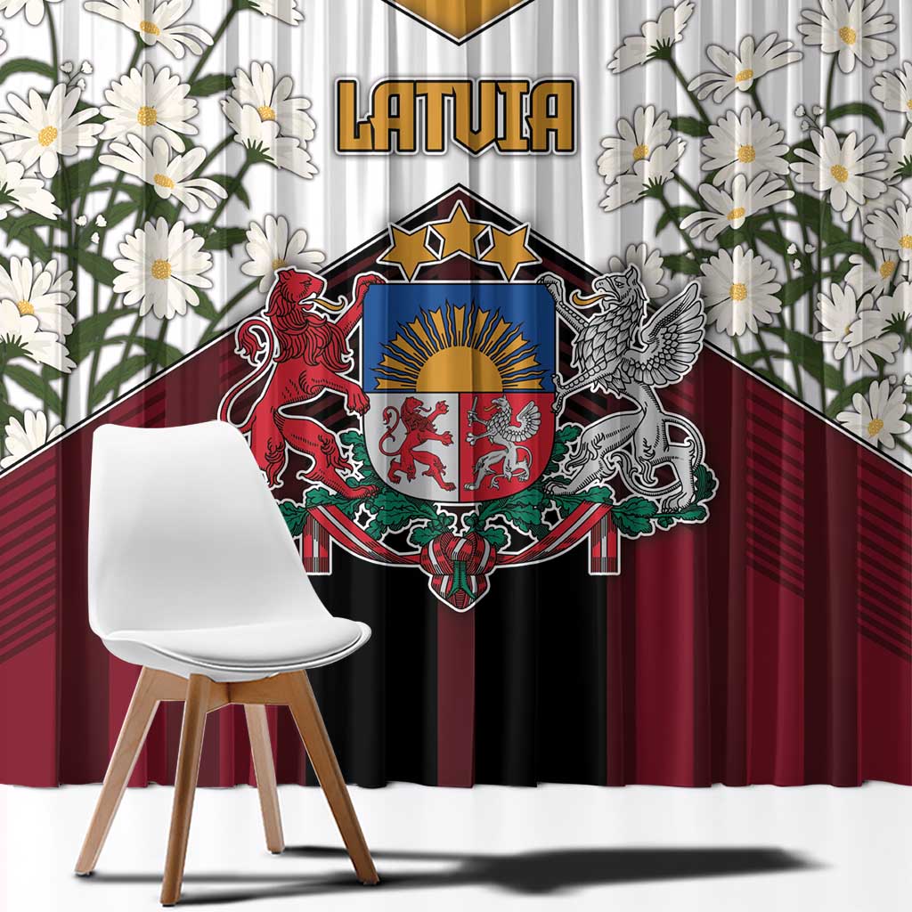 Latvia Window Curtain Symbol With Latvians Patterns - Wonder Print Shop