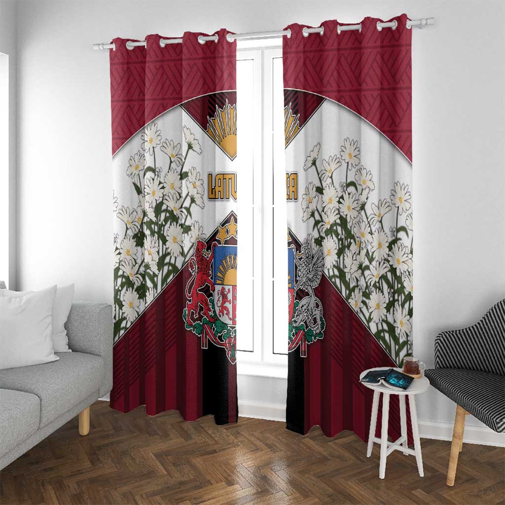 Latvia Window Curtain Symbol With Latvians Patterns - Wonder Print Shop