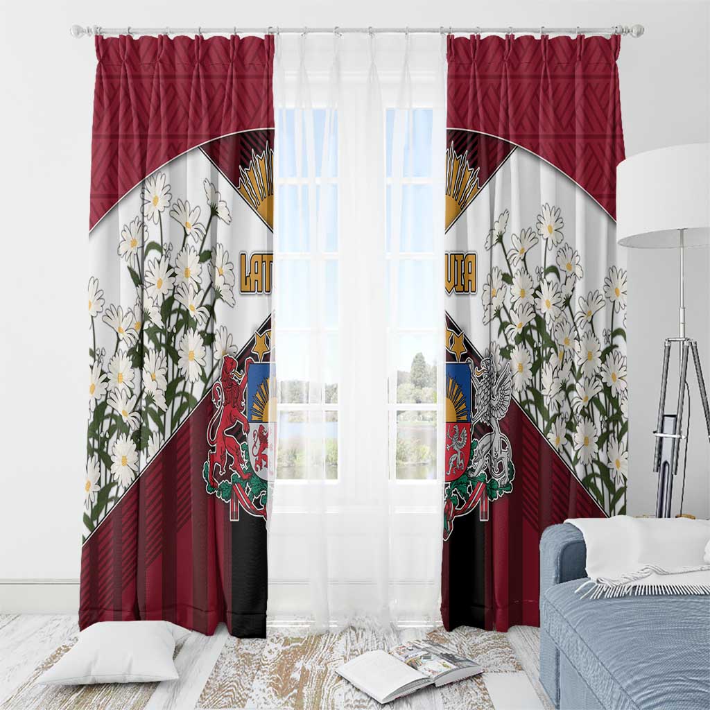 Latvia Window Curtain Symbol With Latvians Patterns - Wonder Print Shop